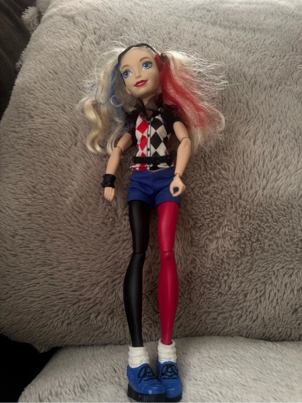 DC Super Hero Harley Quinn Red & Blue Harley-Style‎ Fashion Doll